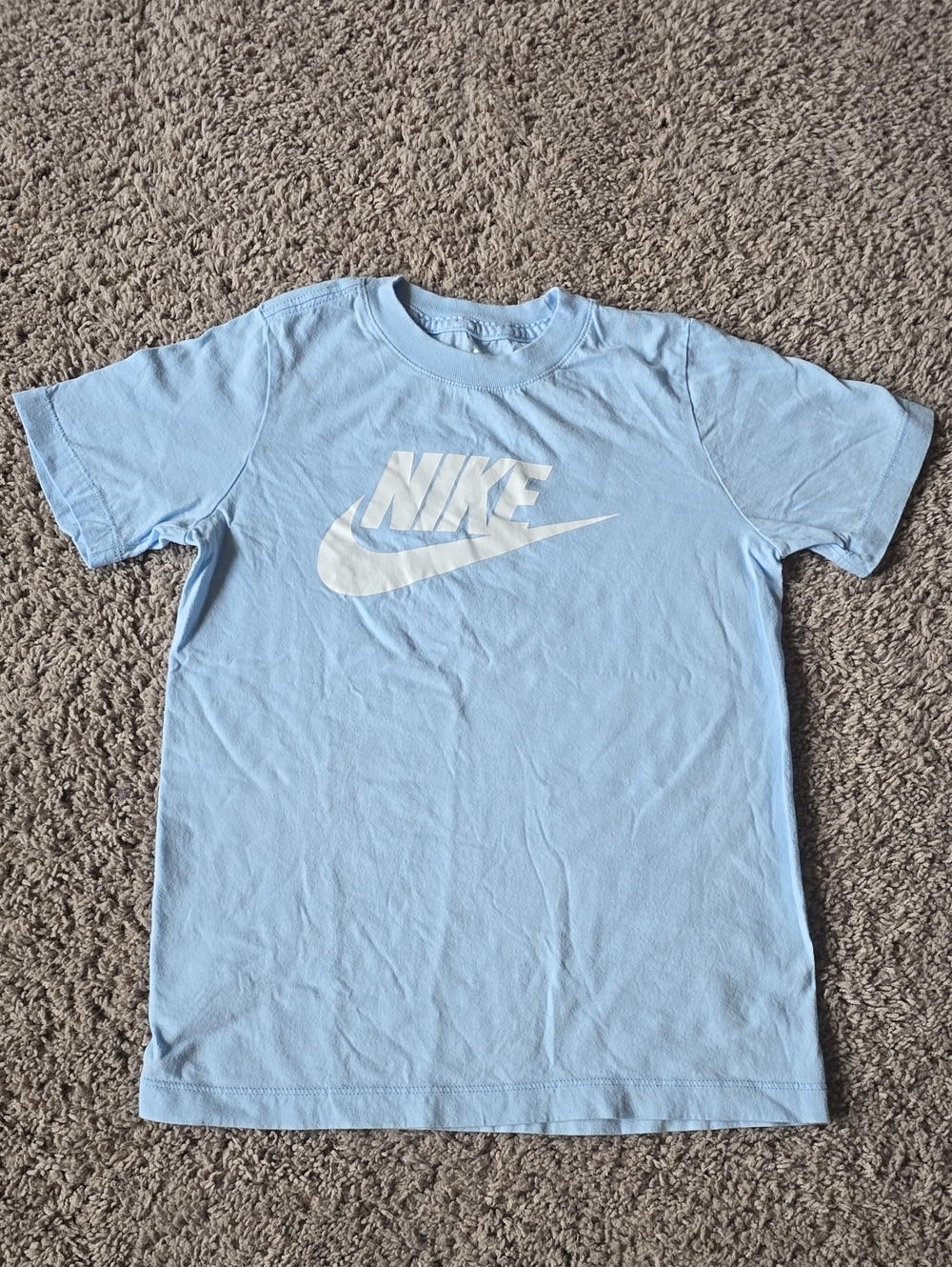 Nike Light Blue Short Sleeve Tee with White Logo